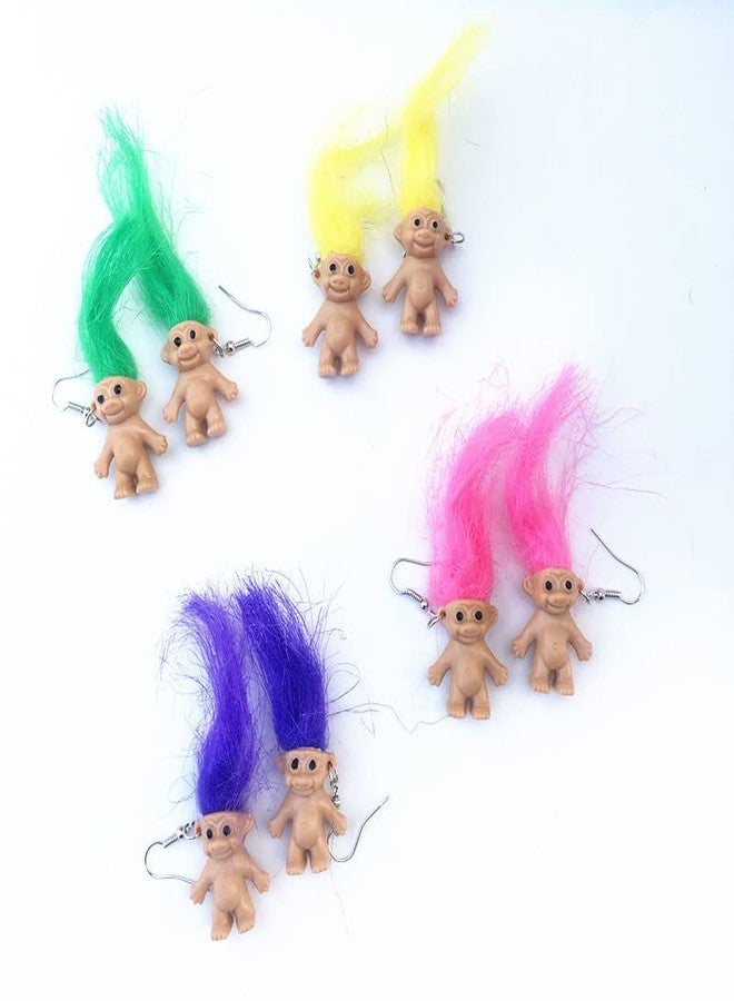 POYAMUSE Lovely Doll Dangle Earrings, Cute Ugly Doll Drop Earrings for Women Men Funny Jewelry Gift-green - Image 4